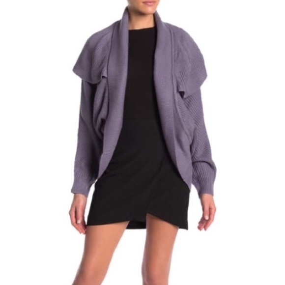 VERTIGO Paris Rib Knit Cocoon Sweater Purple XL - Picture 3 of 11